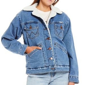 NWT Billabong x Wrangler Ride On Sherpa Lined Denim Jacket